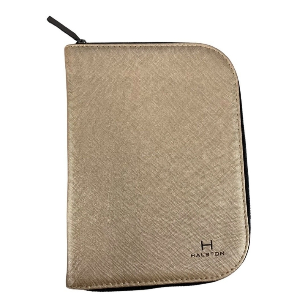 HALSTON Travel Jewelry Organizer Portfolio Zip Case Rose Gold